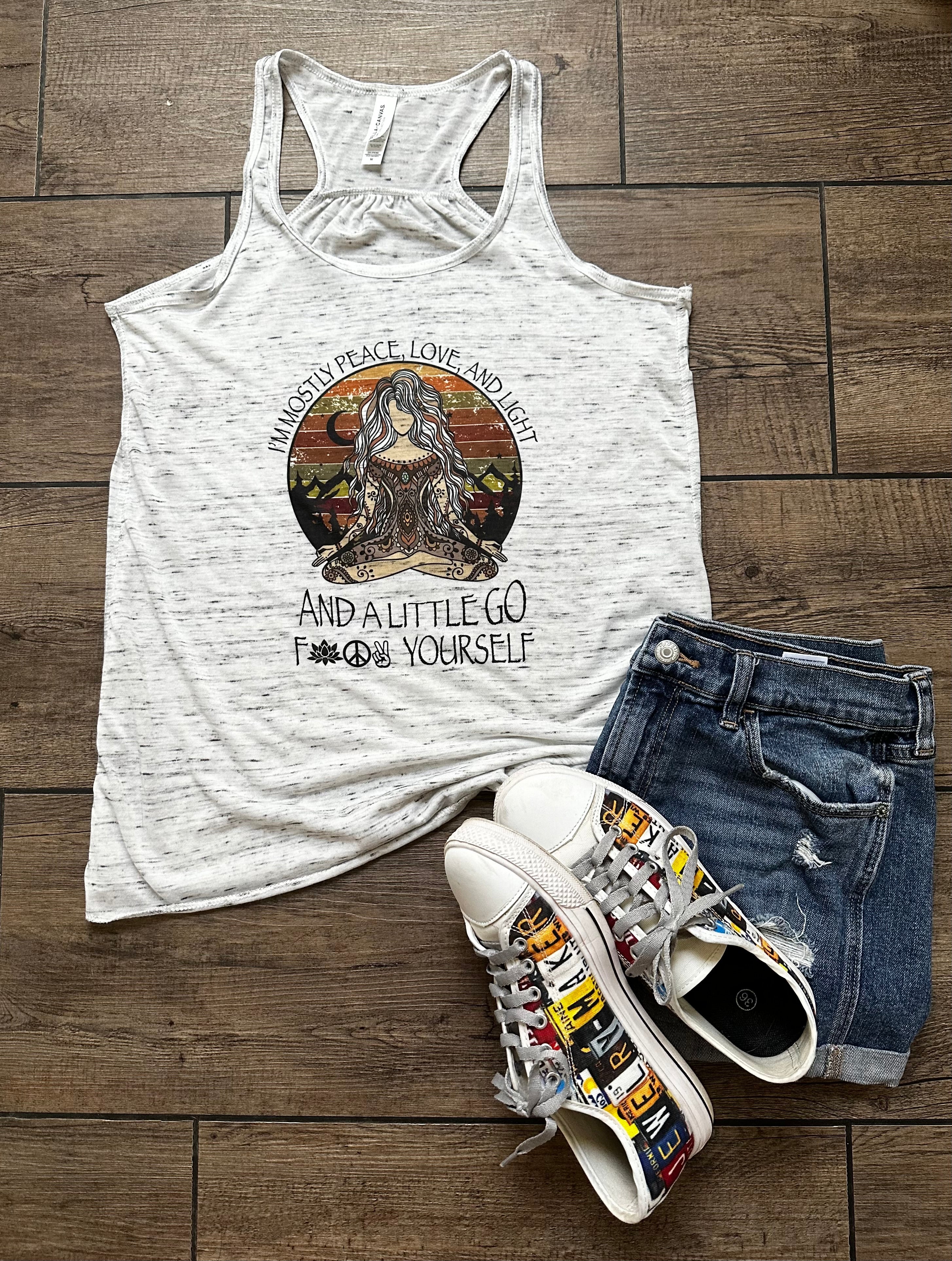 Peace, Love & Light Racerback Tank Top