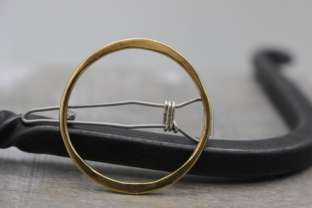 Small Round Golden Barrette