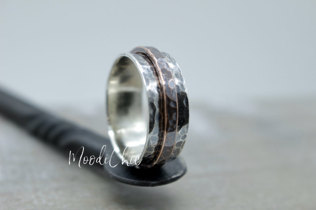 Rustic Copper spinner ring