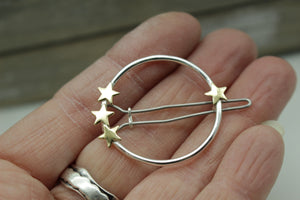 Sterling circle barrette