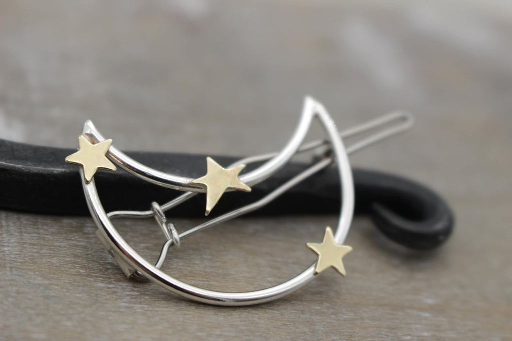 Small Moon and star barrette