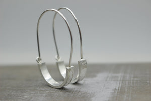 Hammered Silver Hoop Earrings