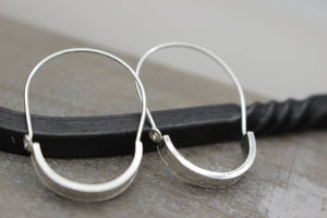 Hammered Silver Hoop Earrings