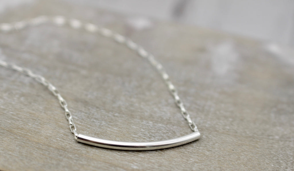 Sterling silver tube necklace - womans layering necklace - sterling silver necklace - gift for her - womans jewelry