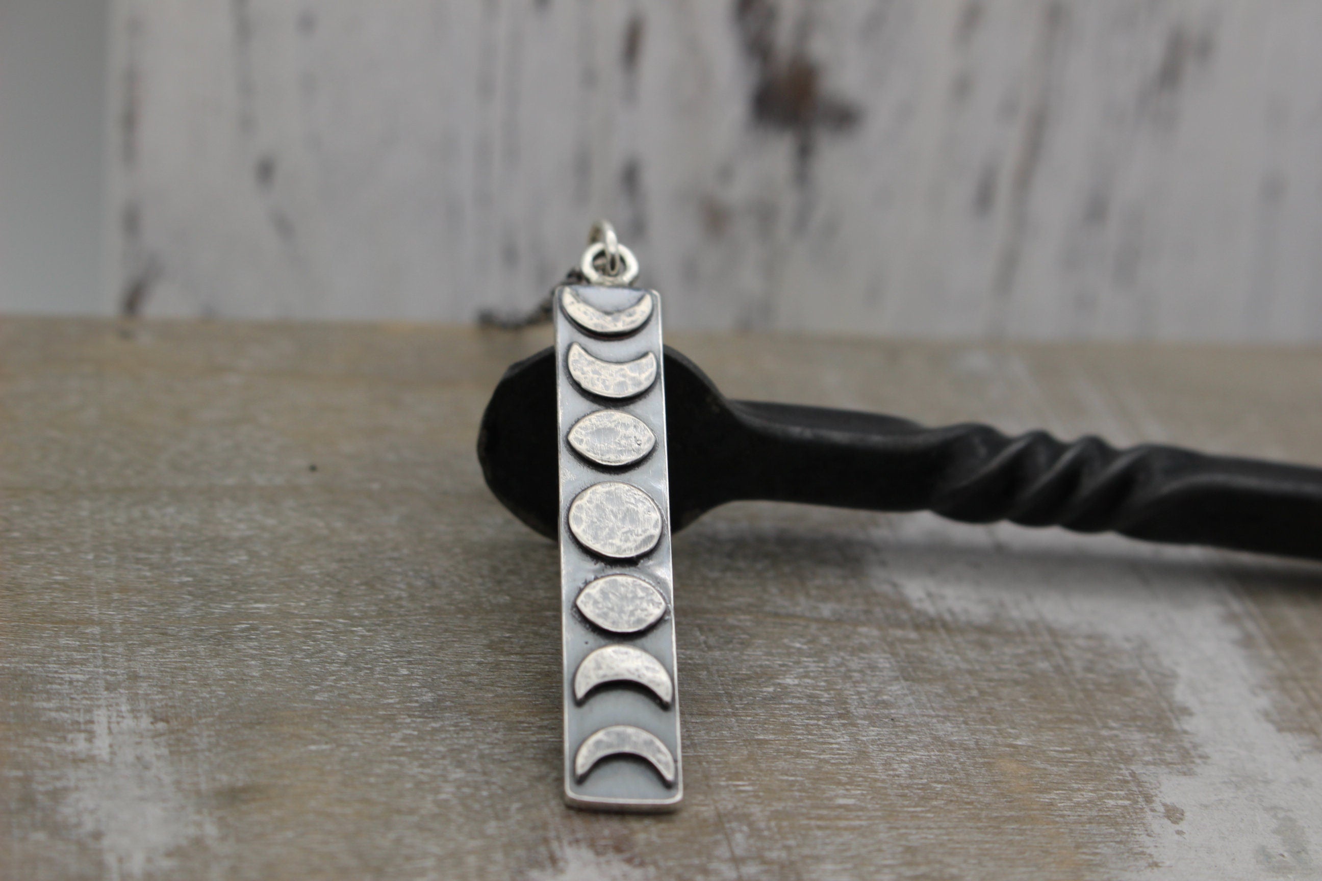 Moon phase bar necklace