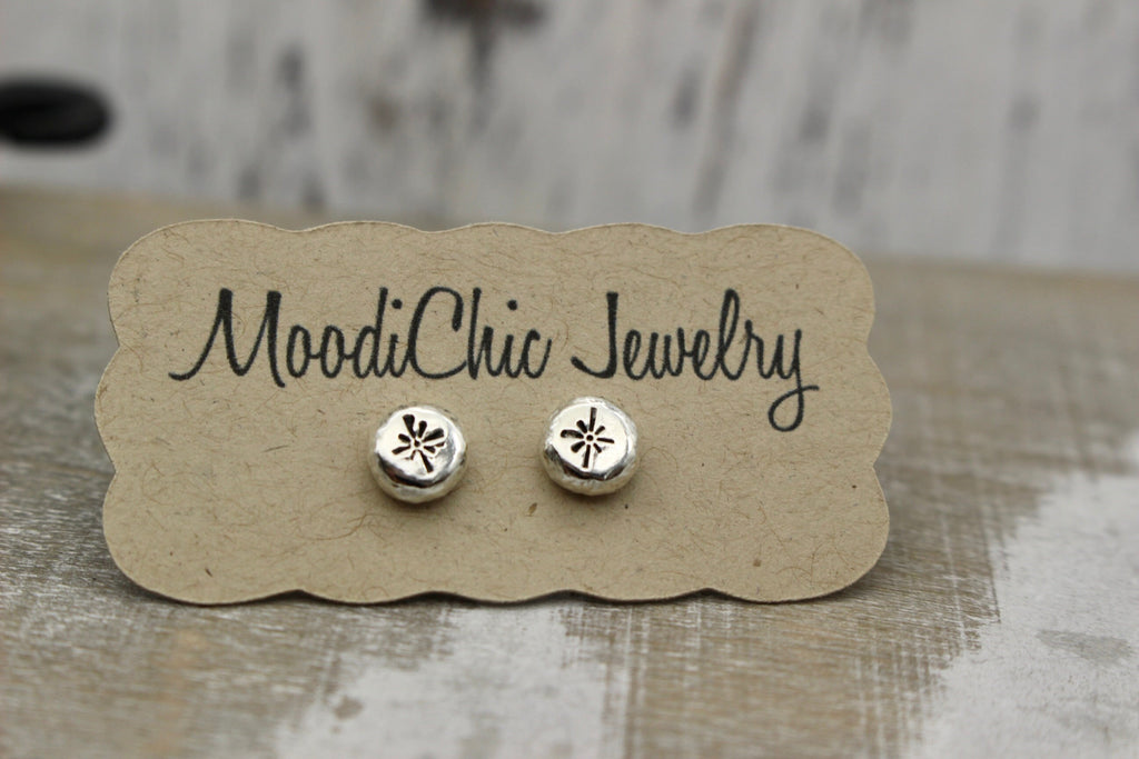 Small silver star studs