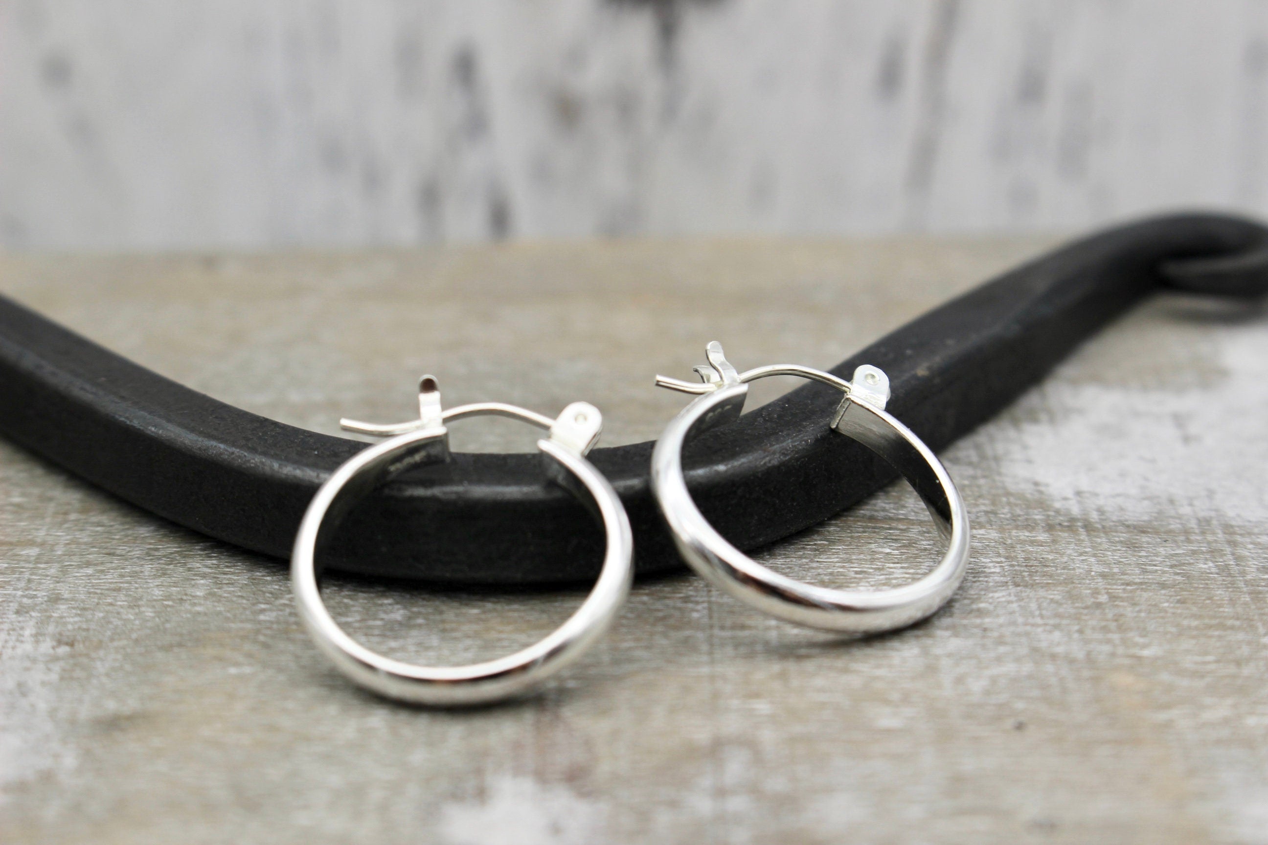 Sterling silver 3/4” polished hoop earrings