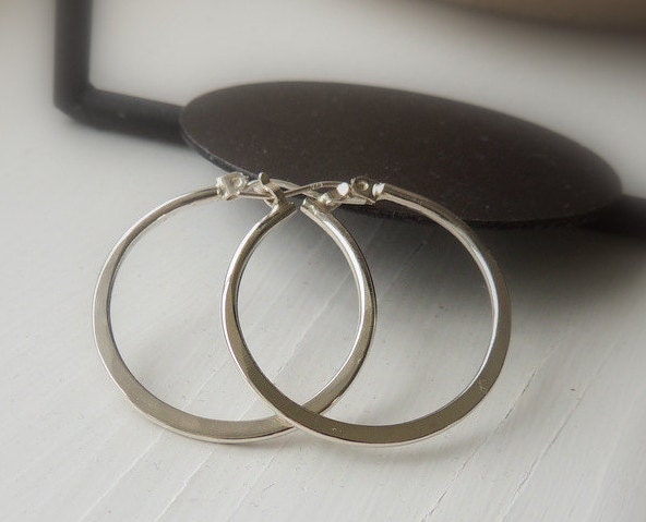Simple Silver Hoop Earrings