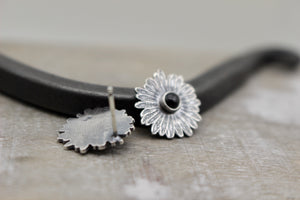 Sterling silver daisy stud earrings